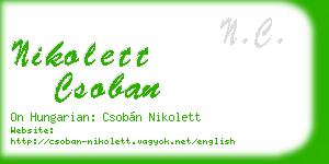 nikolett csoban business card